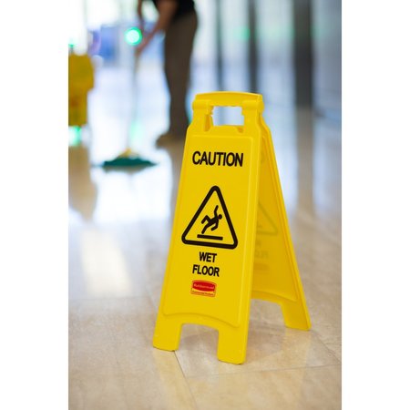 RUBBERMAID COMMERCIAL SIGN  CAUTION WET FLOOR FG611277YEL